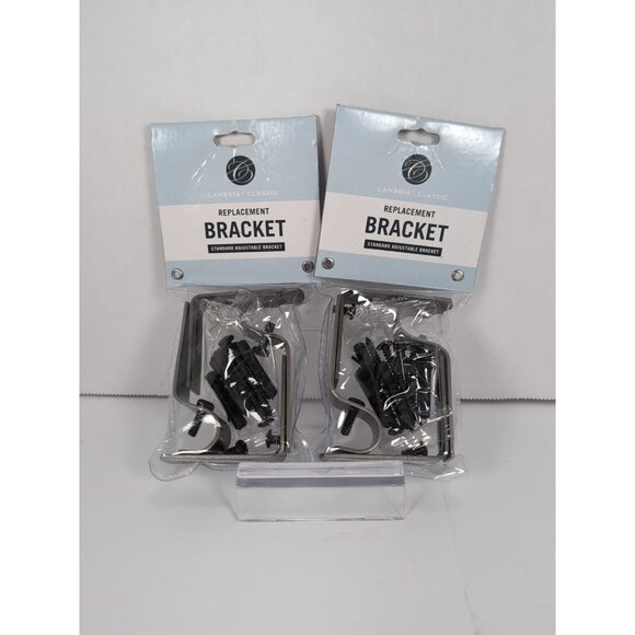 Cambria Adjustable Graphite Rod Brackets, Set of 2, 2.5-3.5 Inches w/ screws NEW - Picture 1 of 3